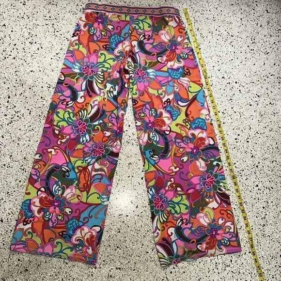 Trina Turk palazzo pants weekend medium m pink floral - Picture 5 of 6